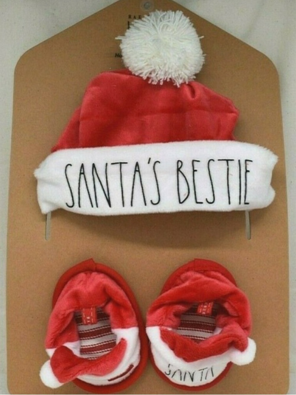 Baby SANTA HAT GIFT SET RAE DUNN SANTA'S BESTIE NWT